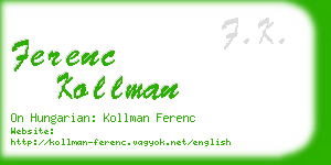 ferenc kollman business card